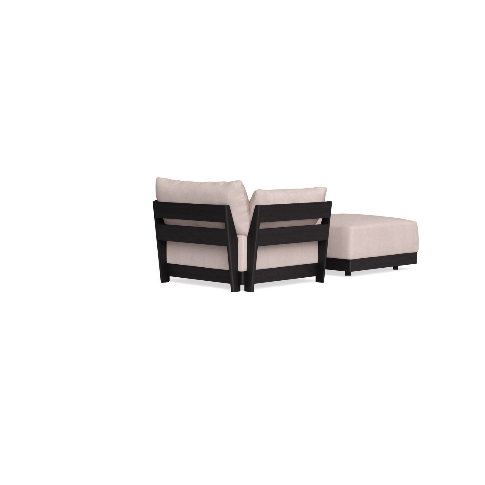 Modular Bondi Black Armchair + Ottoman in Blush | Classic Blend - Image 3