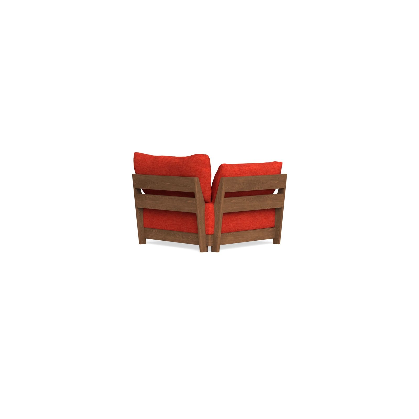 Modular Bondi Espresso End Chair in Poppy Orange | Memory Foam Blend - Image 3