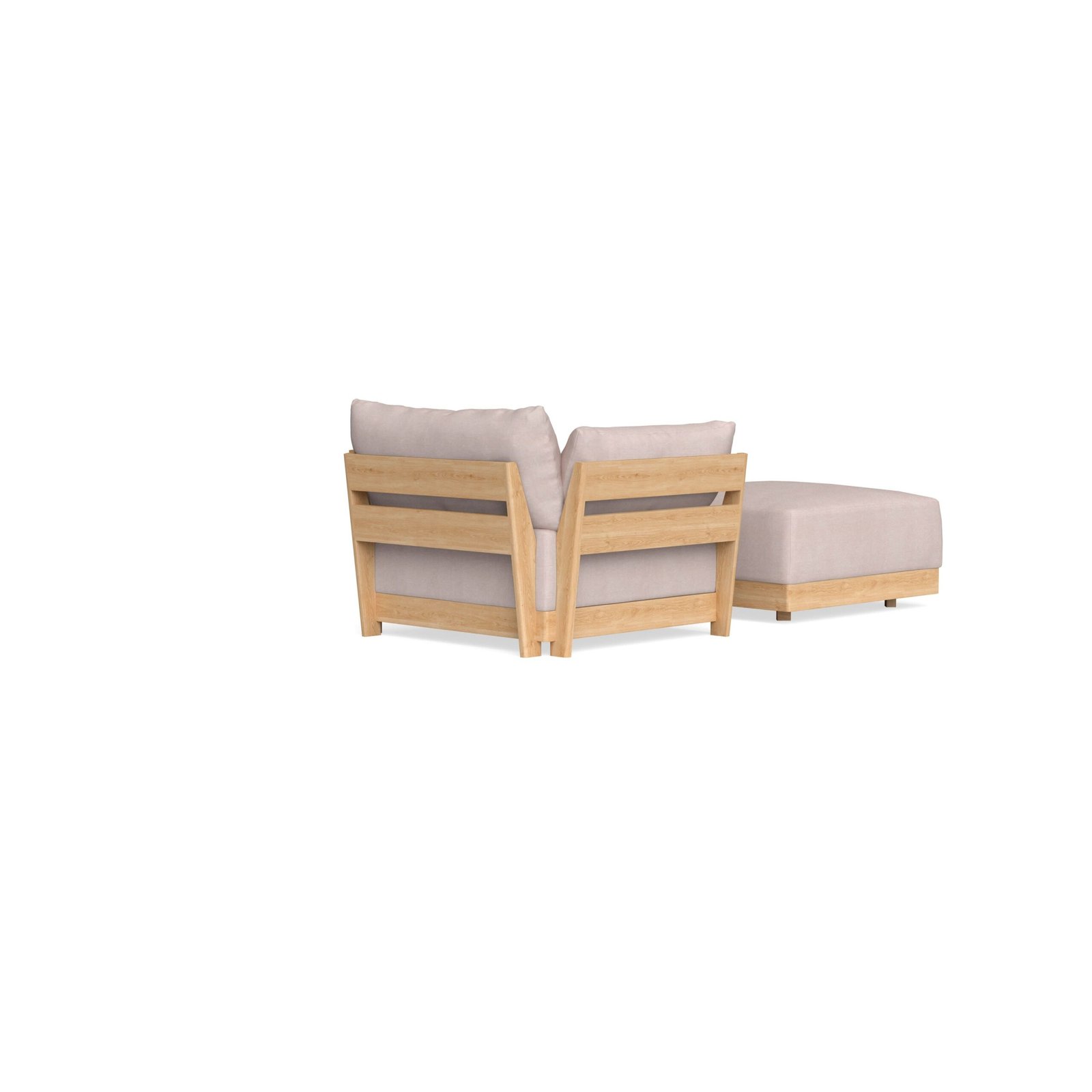Modular Bondi Latte Armchair + Ottoman in Blush | Classic Blend - Image 3