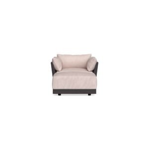 Modular Bondi Black Armchair + Ottoman in Blush | Classic Blend