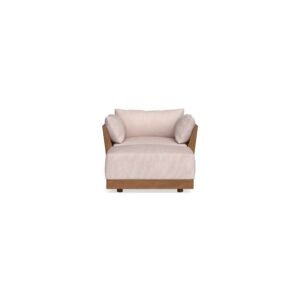 Modular Bondi Espresso Armchair + Ottoman in Blush | Memory Foam Blend