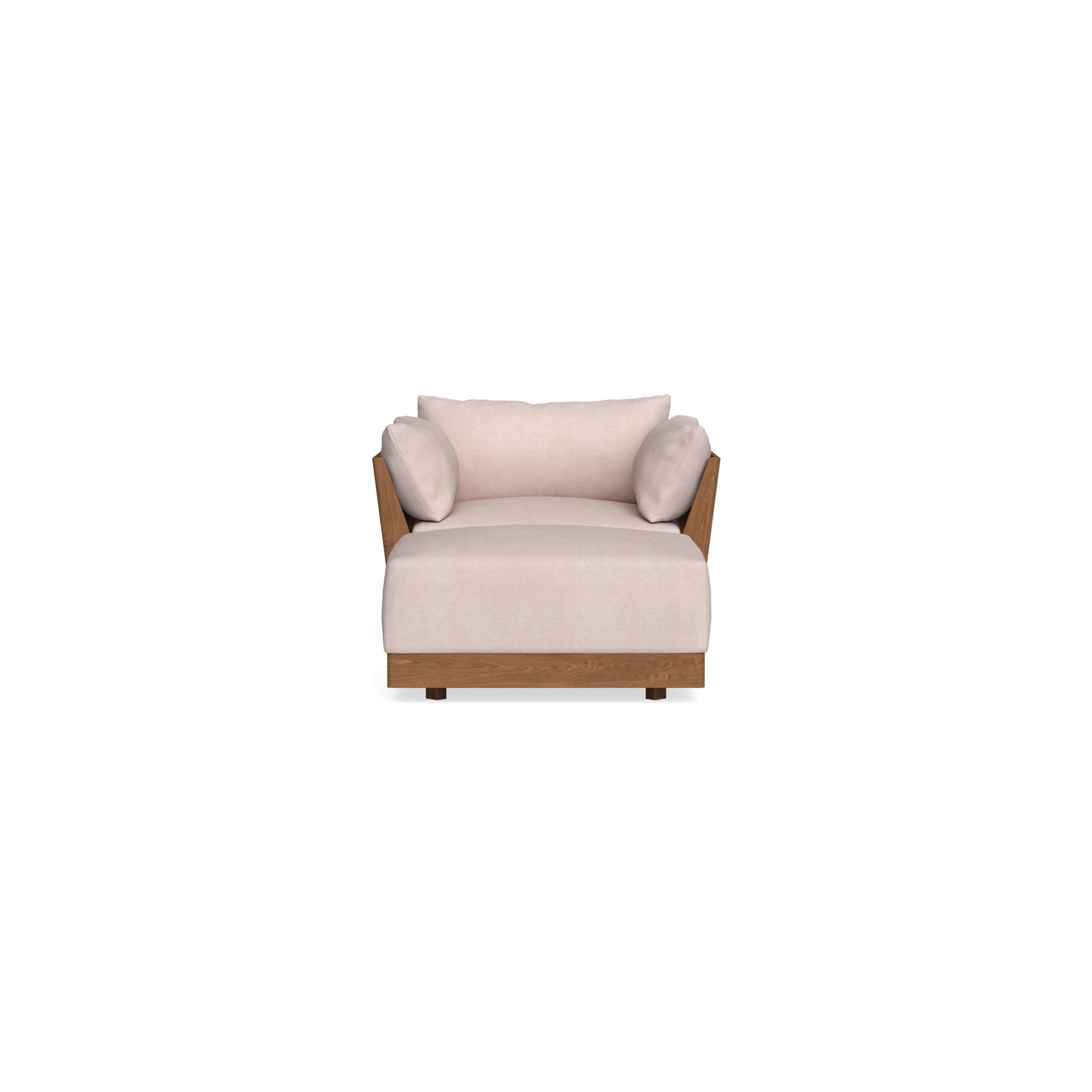 Modular Bondi Espresso Armchair + Ottoman in Blush | Classic Blend