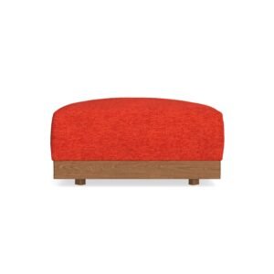 Modular Bondi Espresso Ottoman in Poppy Orange | Memory Foam Blend