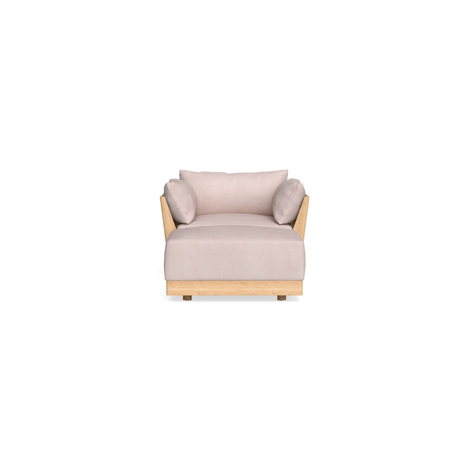 Modular Bondi Latte Armchair + Ottoman in Blush | Classic Blend