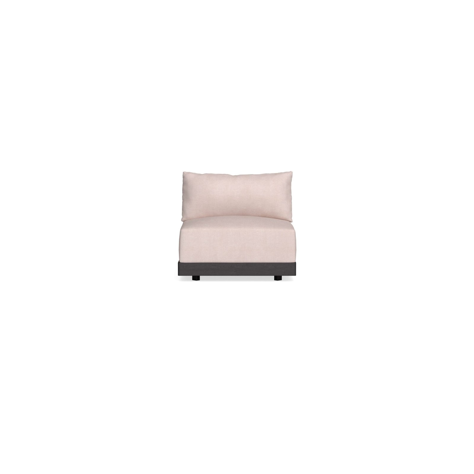 Modular Bondi Black Armless Chair in Blush | Classic Blend