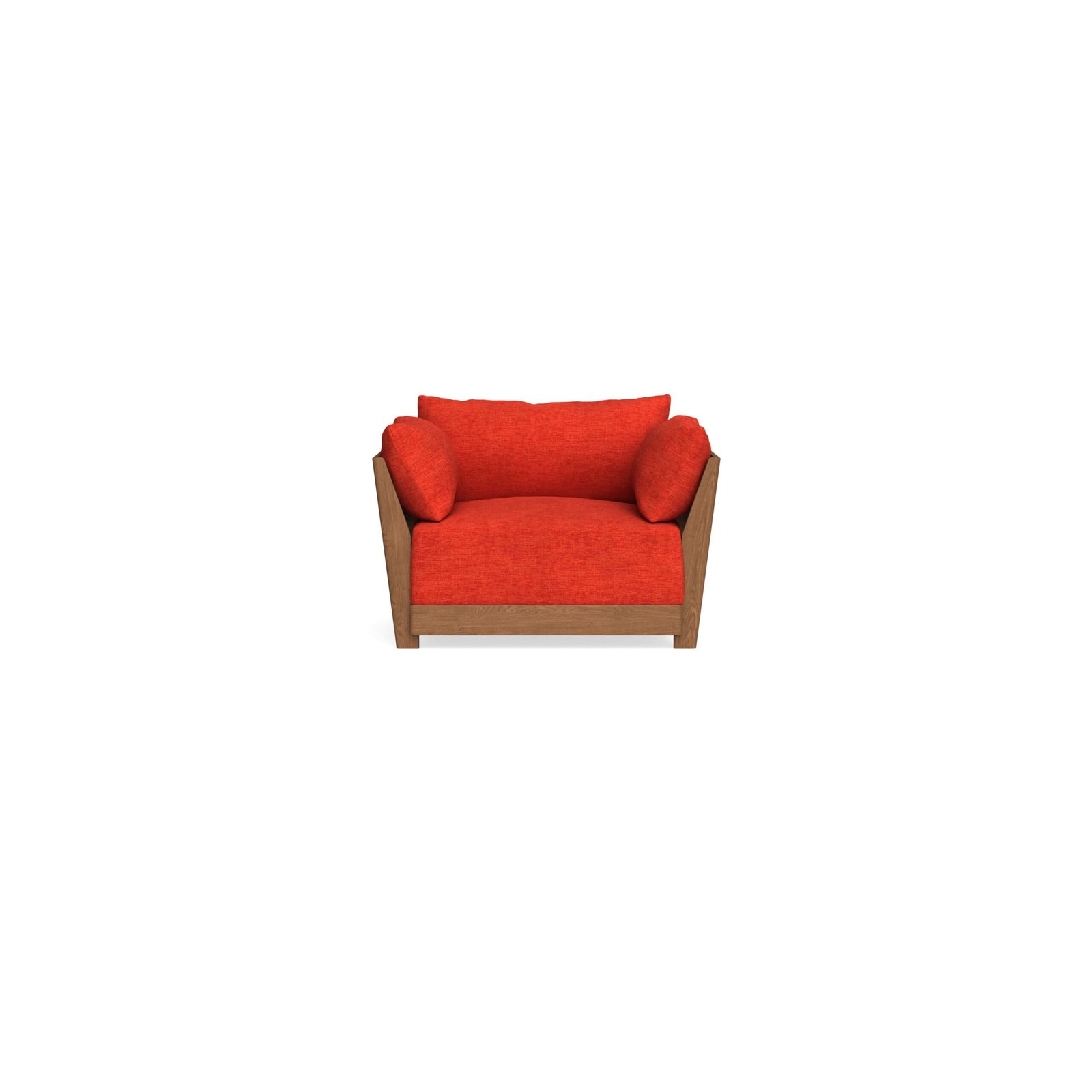 Modular Bondi Espresso Armchair in Poppy Orange | Memory Foam Blend