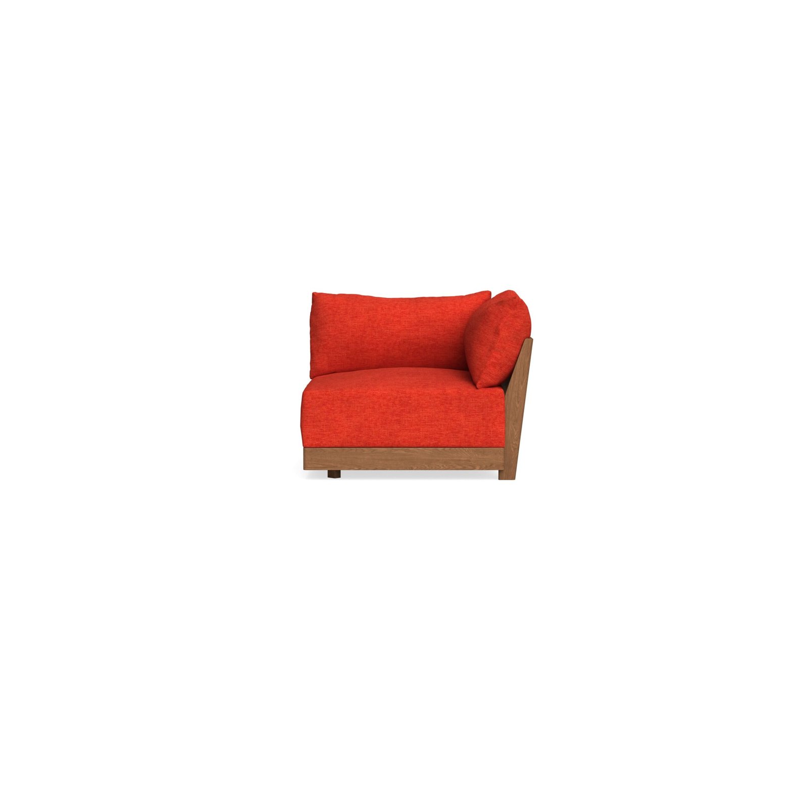 Modular Bondi Espresso Corner Chair in Poppy Orange | Memory Foam Blend - Image 2