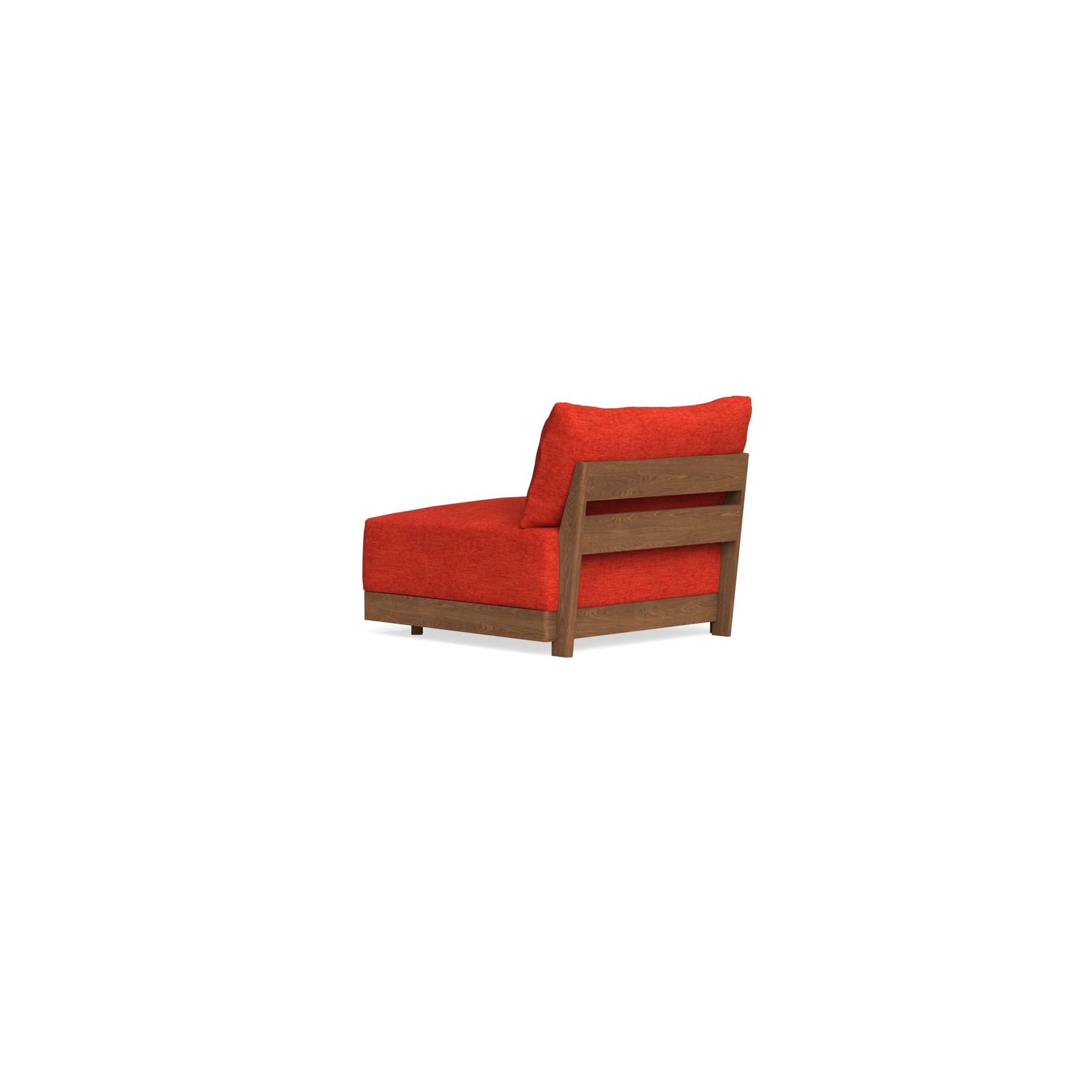 Modular Bondi Espresso End Chair in Poppy Orange | Memory Foam Blend - Image 9