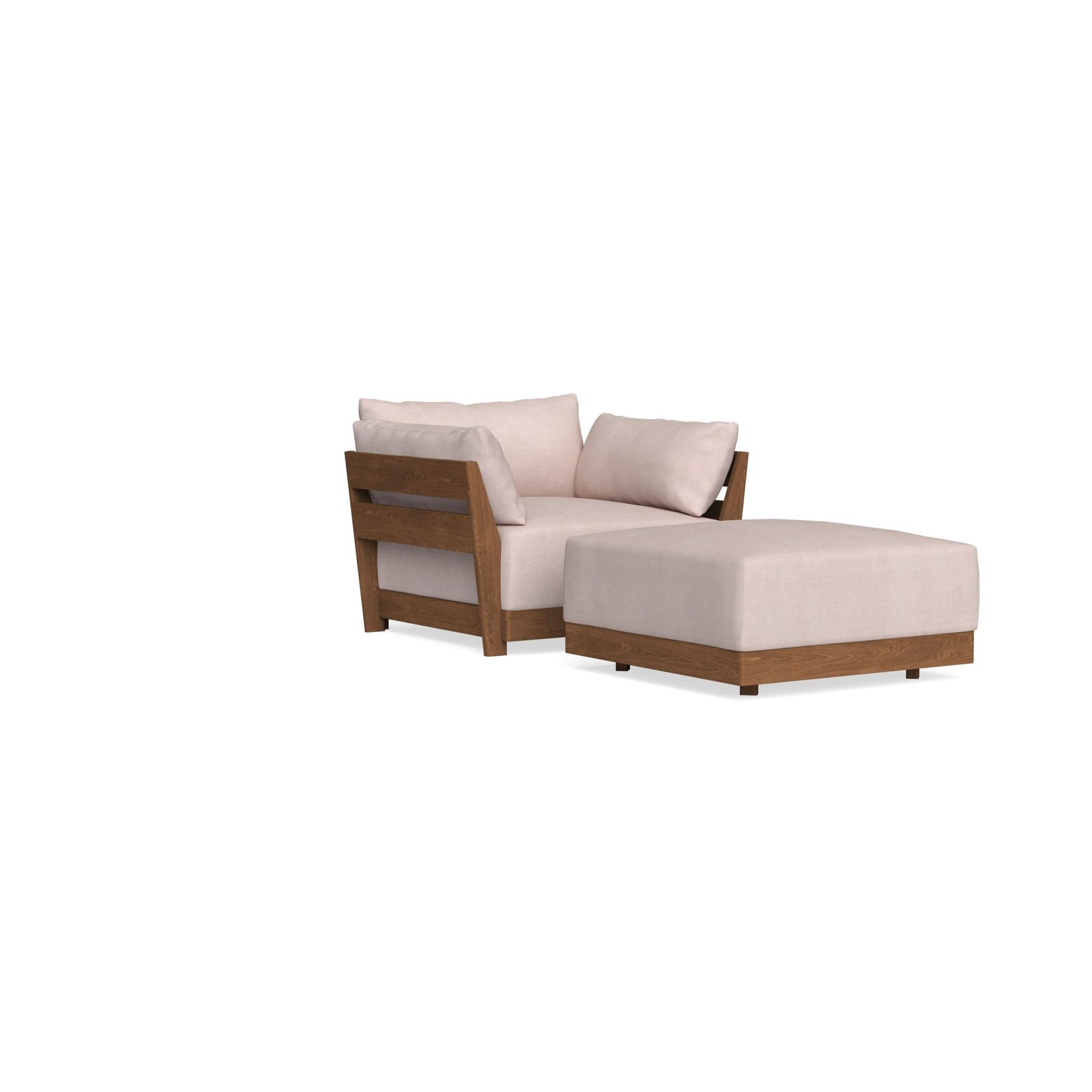 Modular Bondi Espresso Armchair + Ottoman in Blush | Classic Blend - Image 2