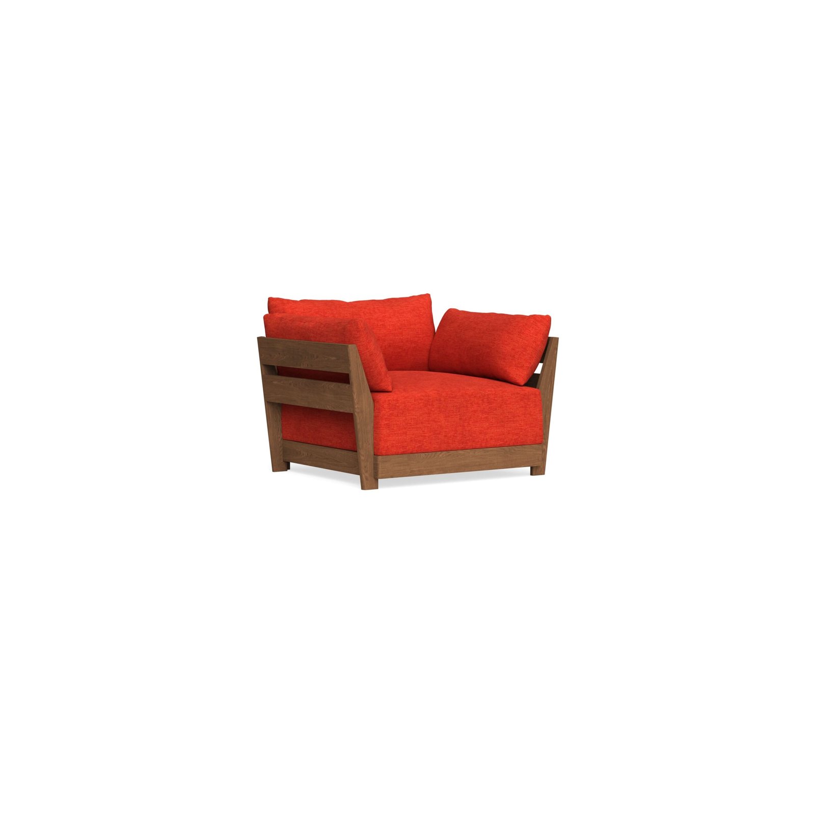 Modular Bondi Espresso Armchair in Poppy Orange | Memory Foam Blend - Image 2