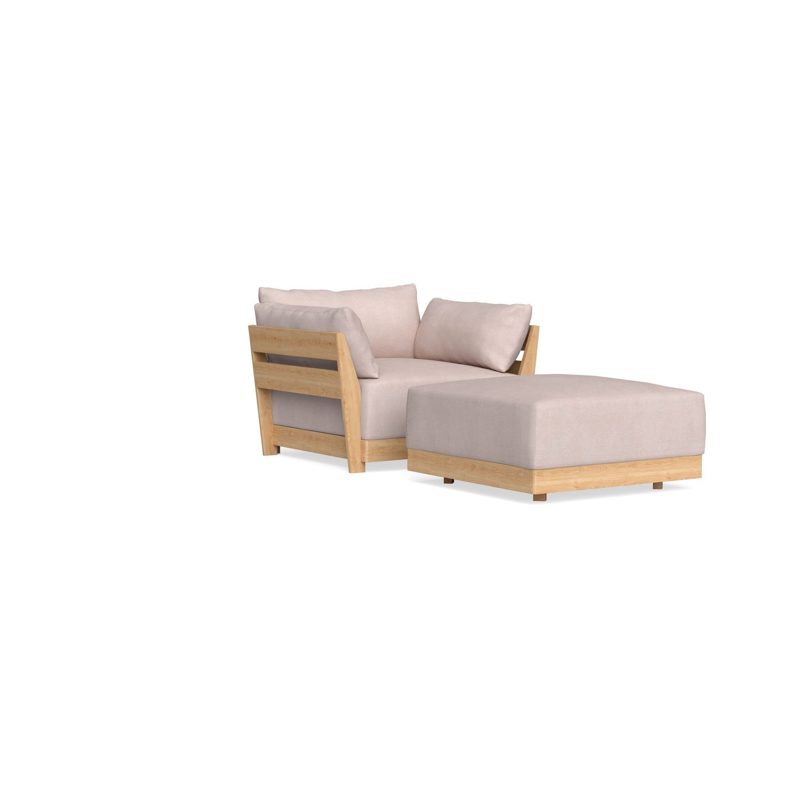 Modular Bondi Latte Armchair + Ottoman in Blush | Classic Blend - Image 2