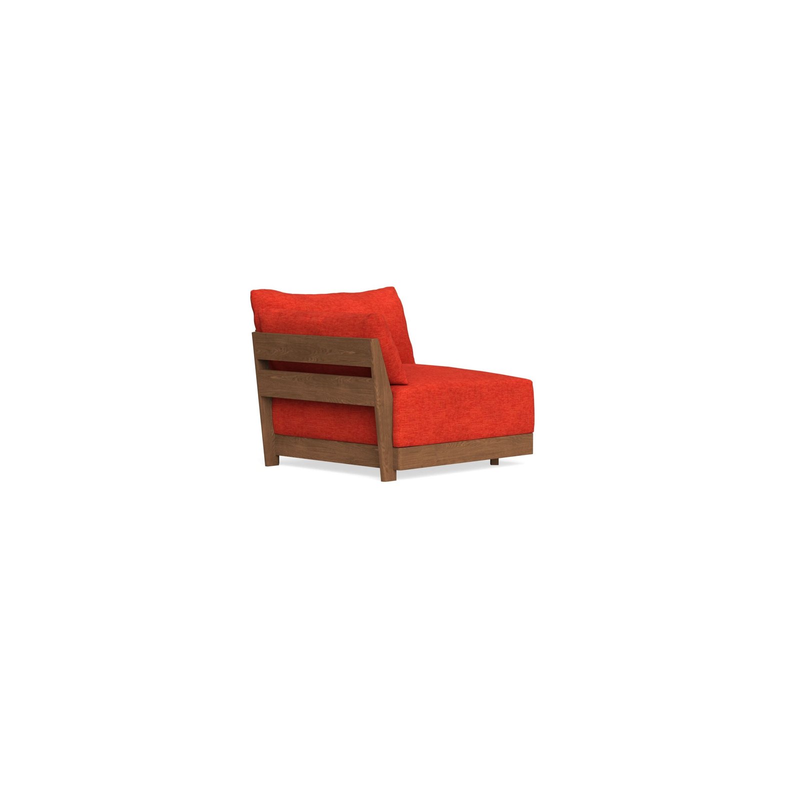 Modular Bondi Espresso End Chair in Poppy Orange | Memory Foam Blend - Image 2