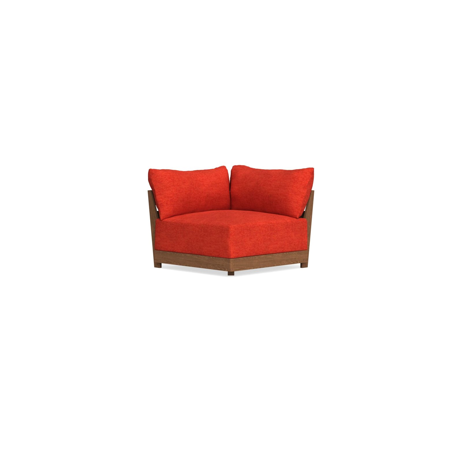 Modular Bondi Espresso Corner Chair in Poppy Orange | Memory Foam Blend