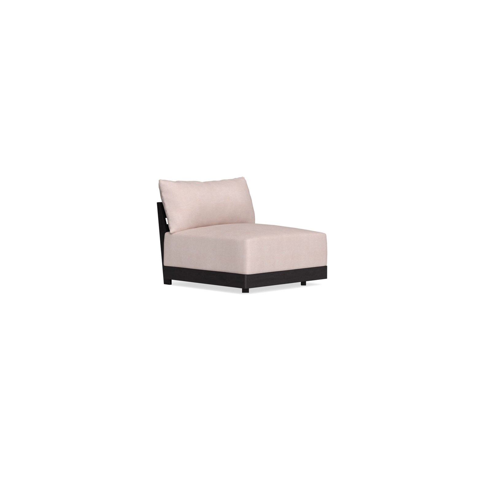 Modular Bondi Black Armless Chair in Blush | Classic Blend - Image 2