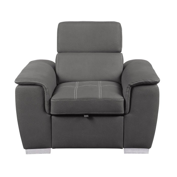 8228GY-1 - Chair with Pull-out Ottoman