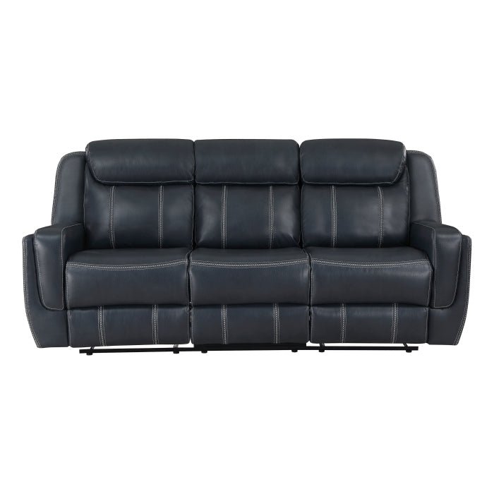8516BU-3 - Double Reclining Sofa with Center Drop-Down Cup Holders, Magazine bag, Receptacles and USB Ports