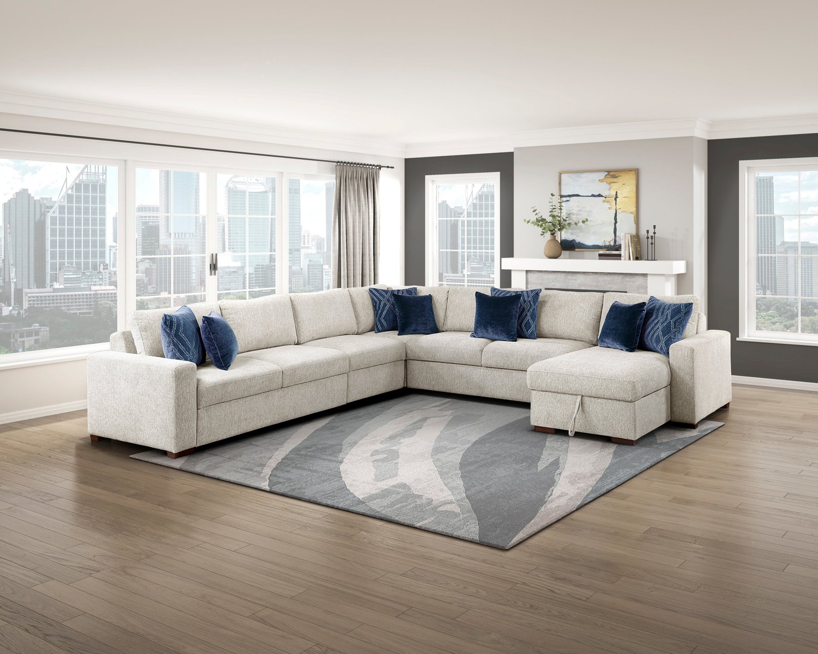 Isla Armless Convertible Storage Chaise With Click Motion Drop Down Bed - Image 8