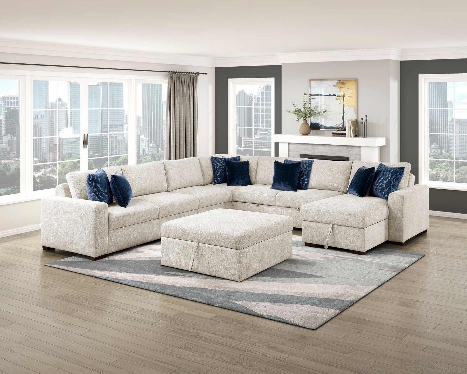 Isla Armless Convertible Storage Chaise With Click Motion Drop Down Bed - Image 7