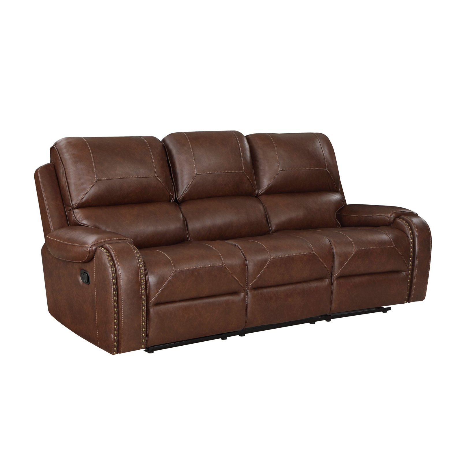 8549BRW-3 - Double Reclining Sofa with Center Drop-Down Cup Holders, Receptacles and USB Ports - Image 2