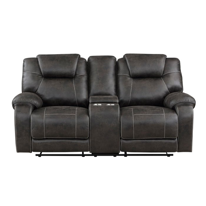 8560PM-2 - Double Reclining Love Seat with Center Console