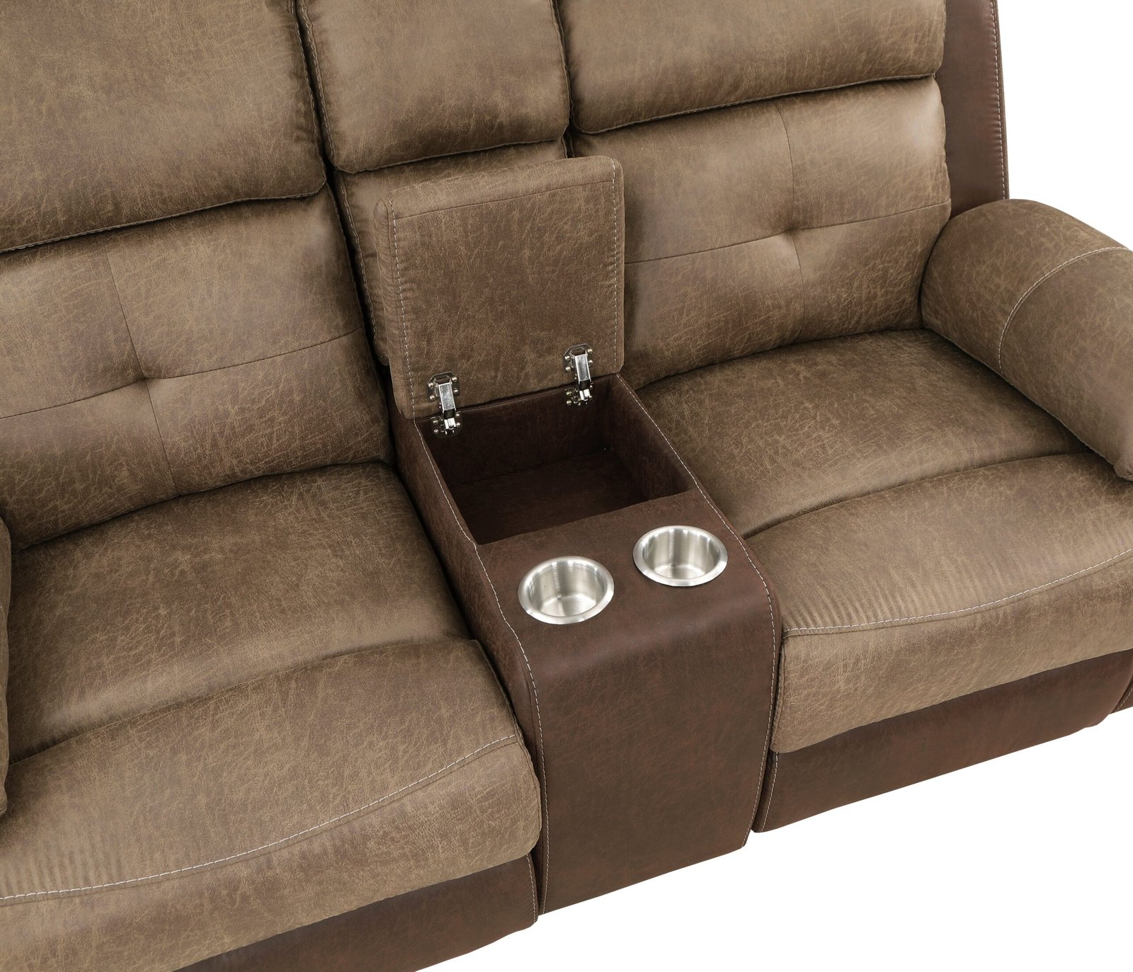 8599BR-2 - Double Glider Reclining Love Seat with Center Console - Image 5