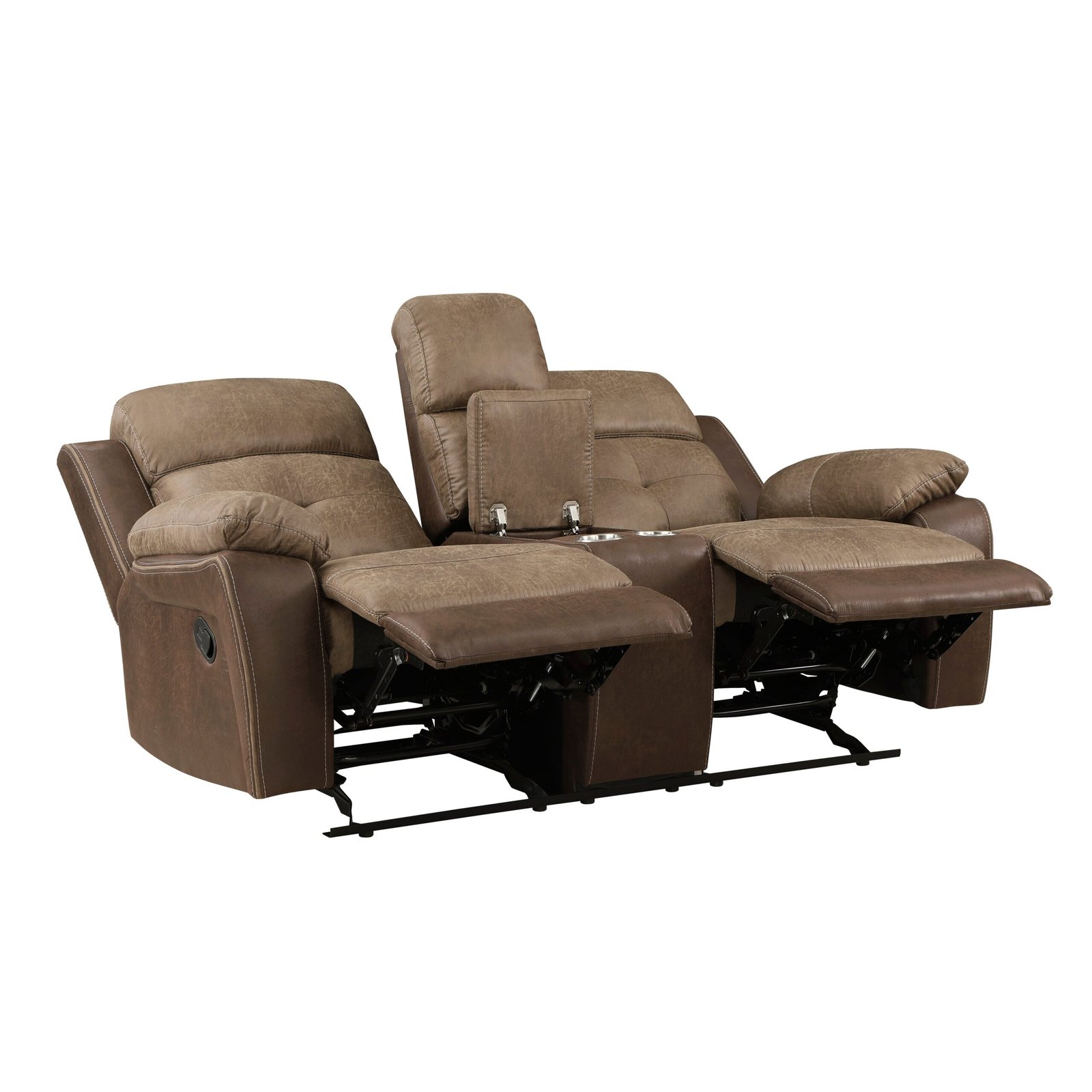 8599BR-2 - Double Glider Reclining Love Seat with Center Console - Image 4