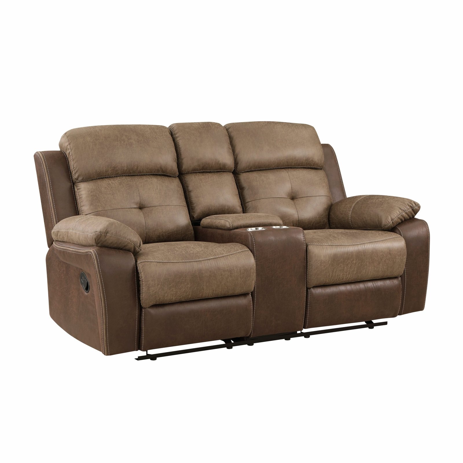 8599BR-2 - Double Glider Reclining Love Seat with Center Console - Image 2