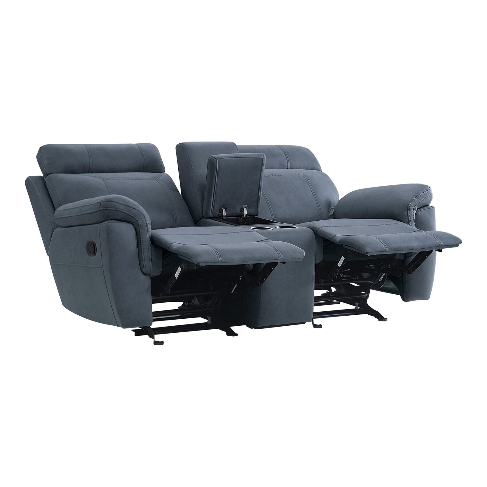 9301BUE-2 - Double Glider Reclining Love Seat with Center Console - Image 4