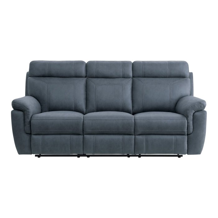 9301BUE-3 - Double Reclining Sofa with Center Drop-Down Cup Holders