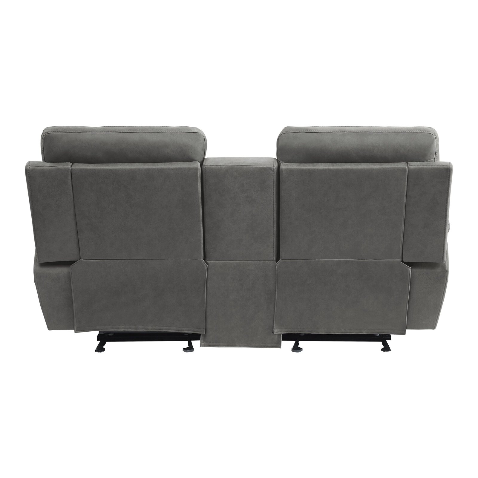 9301GRY-2 - Double Glider Reclining Love Seat with Center Console - Image 3