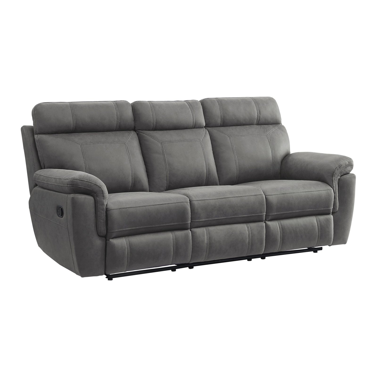 9301GRY-3 - Double Reclining Sofa with Center Drop-Down Cup Holders - Image 2