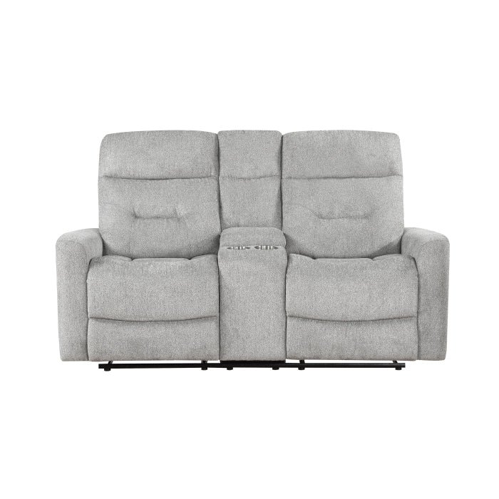 9610GY-2 - Double Reclining Love Seat with Center Console
