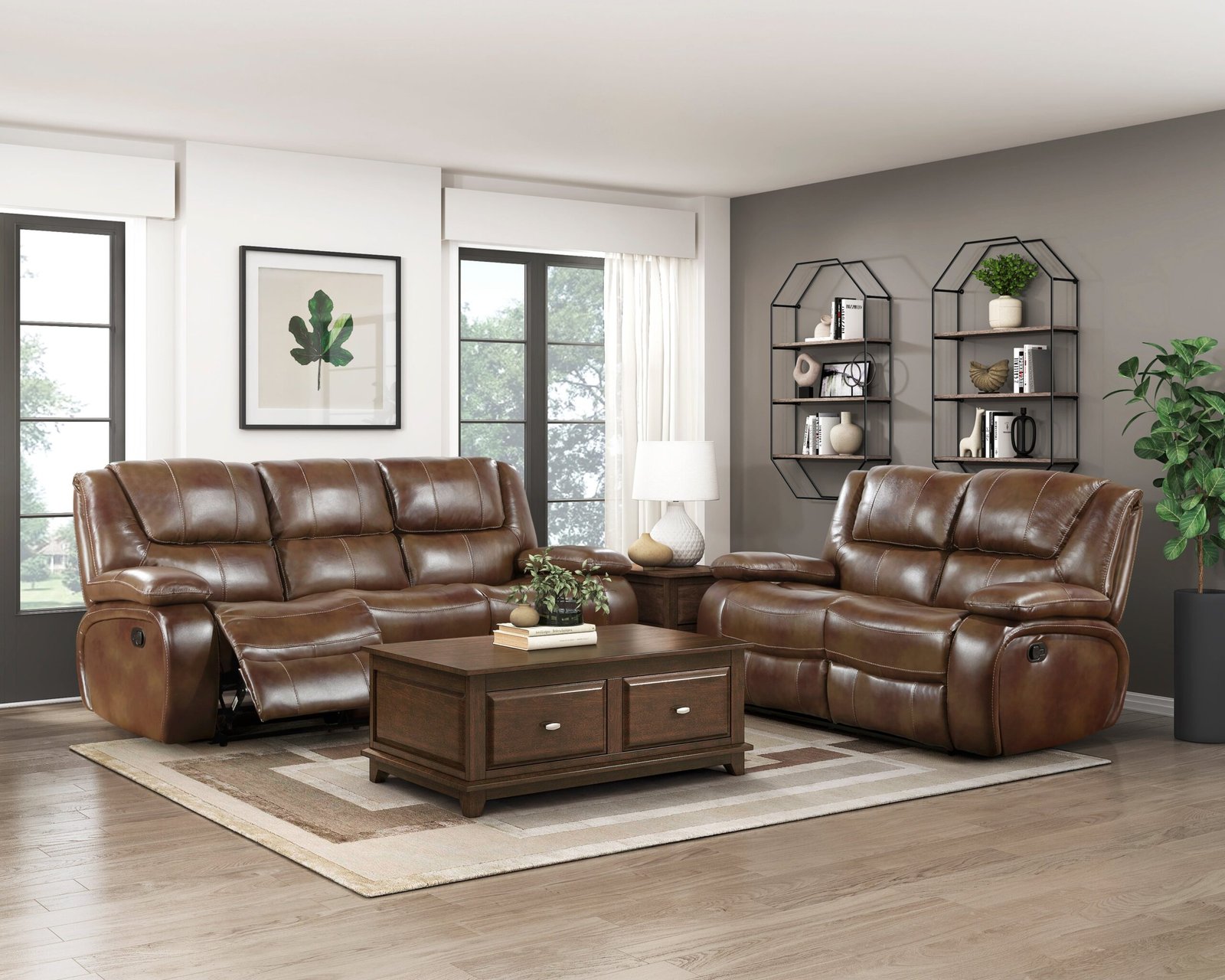 9639BR-2 - Double Reclining Love Seat - Image 2