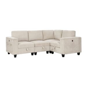 Walterboro-(4)4-Piece Sectional with Storage, Storage Pouches and Charging Ports image