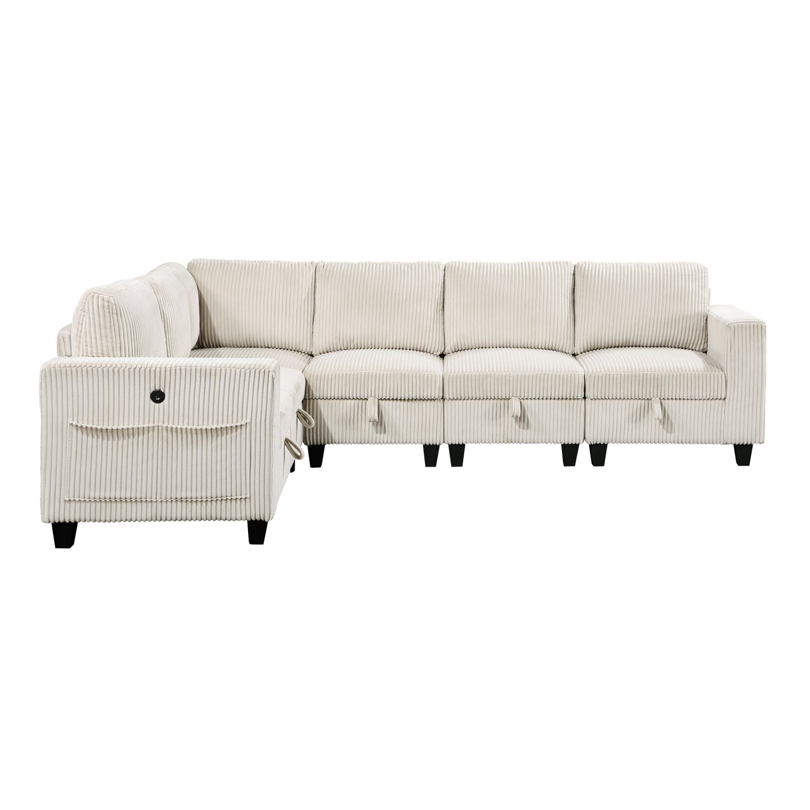 Walterboro 6-piece Sectional With Storage, Storage Pouches And Charging Ports - Image 12
