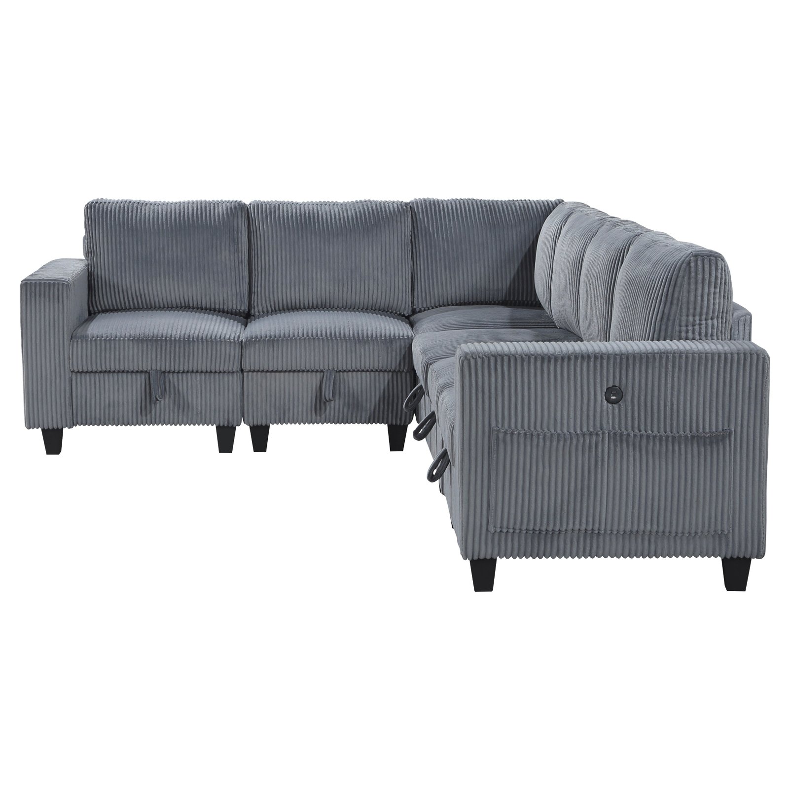 Walterboro 6-piece Sectional With Storage, Storage Pouches And Charging Ports - Image 15
