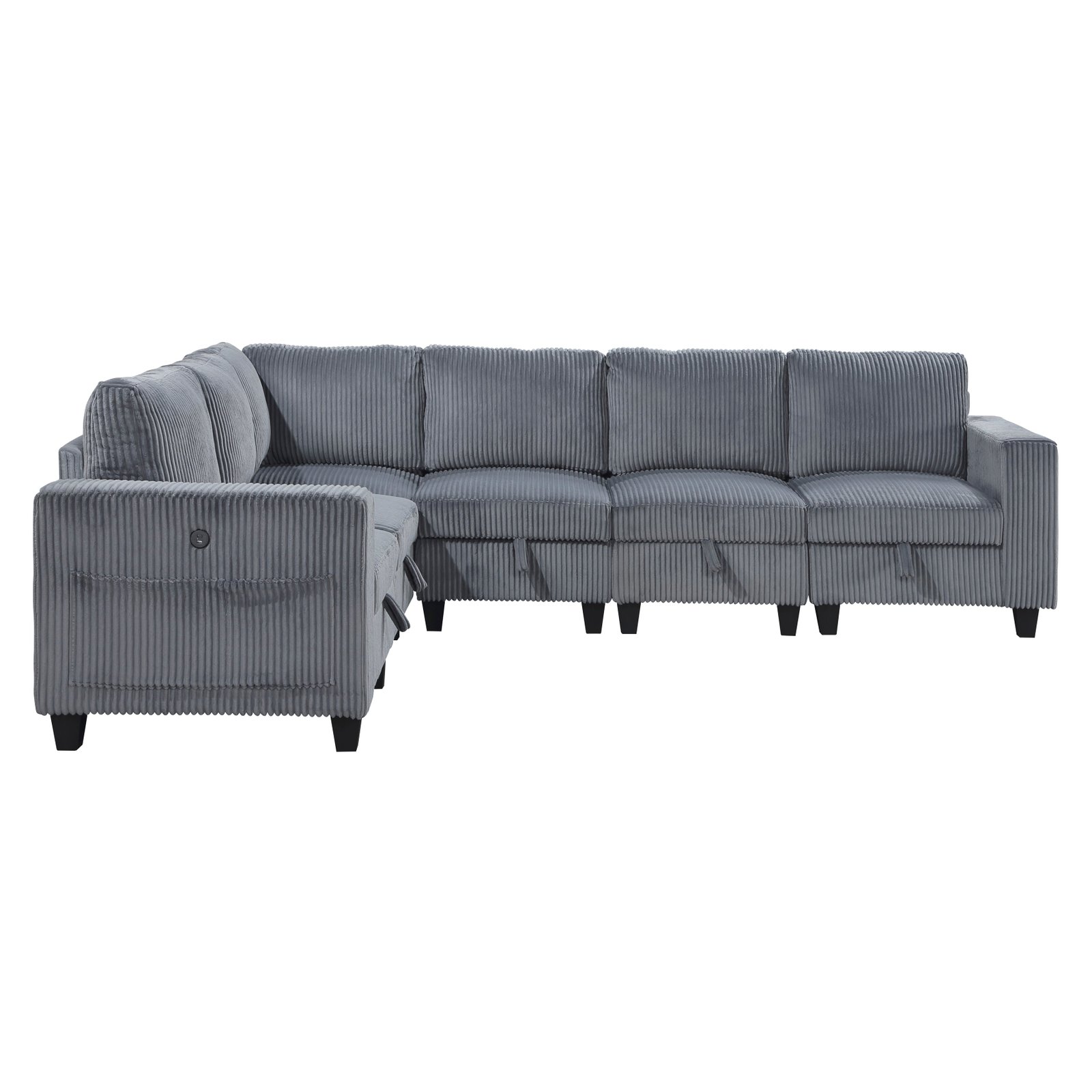 Walterboro 6-piece Sectional With Storage, Storage Pouches And Charging Ports - Image 14