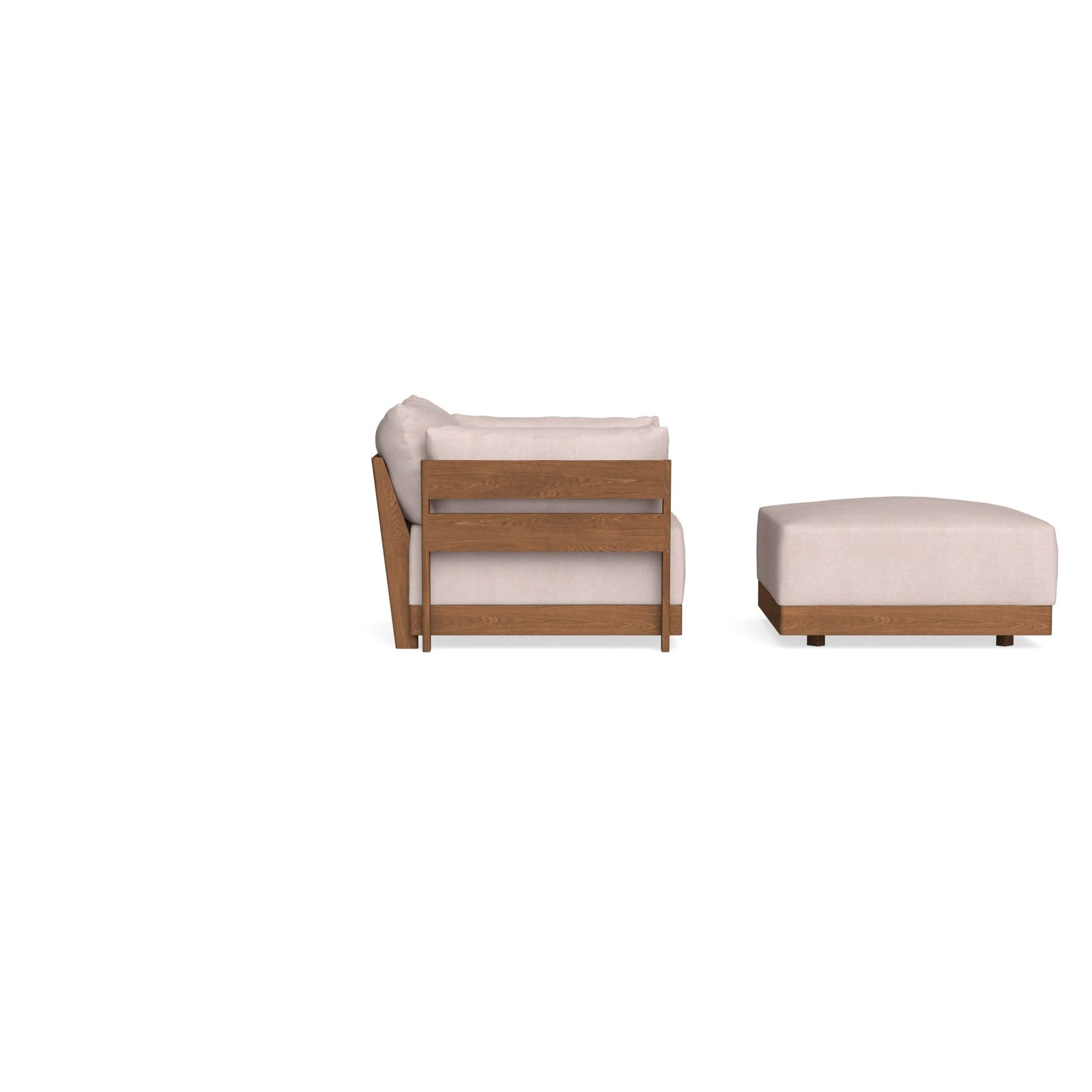 Modular Bondi Espresso Armchair + Ottoman in Blush | Memory Foam Blend - Image 7