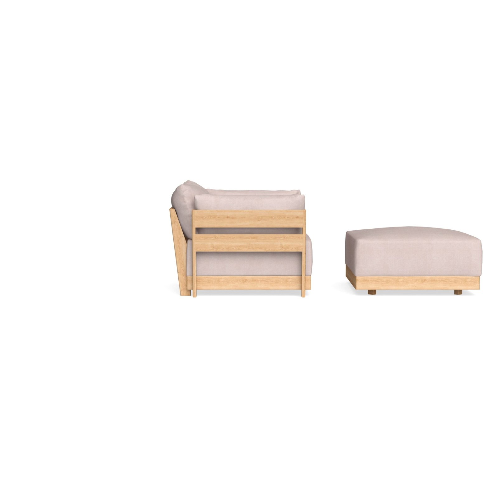 Modular Bondi Latte Armchair + Ottoman in Blush | Classic Blend - Image 7