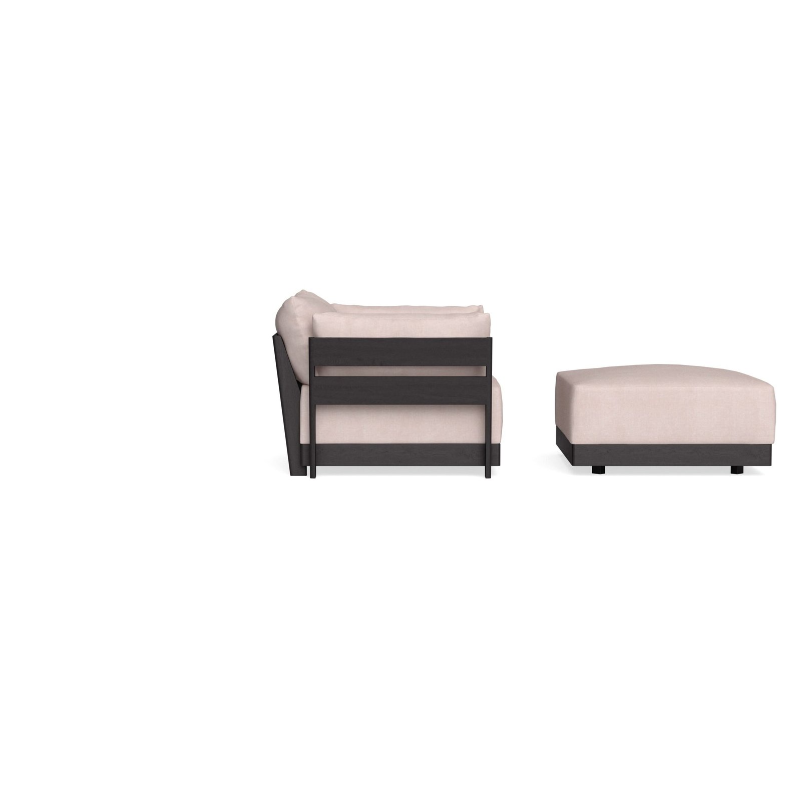Modular Bondi Black Armchair + Ottoman in Blush | Classic Blend - Image 7