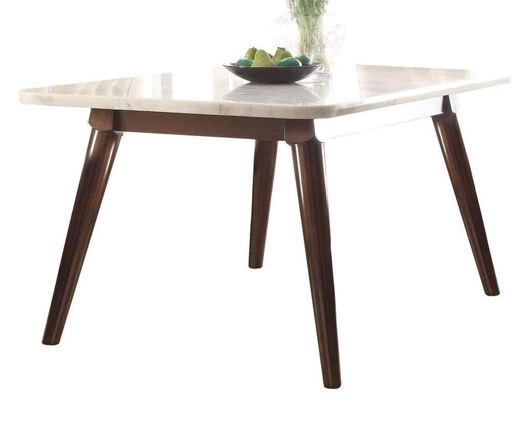 Acme Gasha Dining Table in White/Walnut 72820