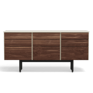 Three Unit Dresser - Three 3 Mixed Drawer Unit Beige/Walnut