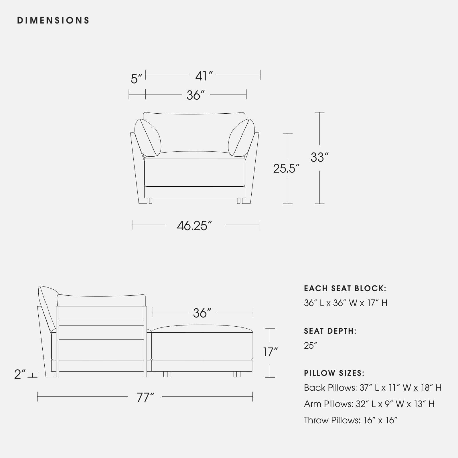 Modular Bondi Espresso Armchair + Ottoman in Blush | Memory Foam Blend - Image 6