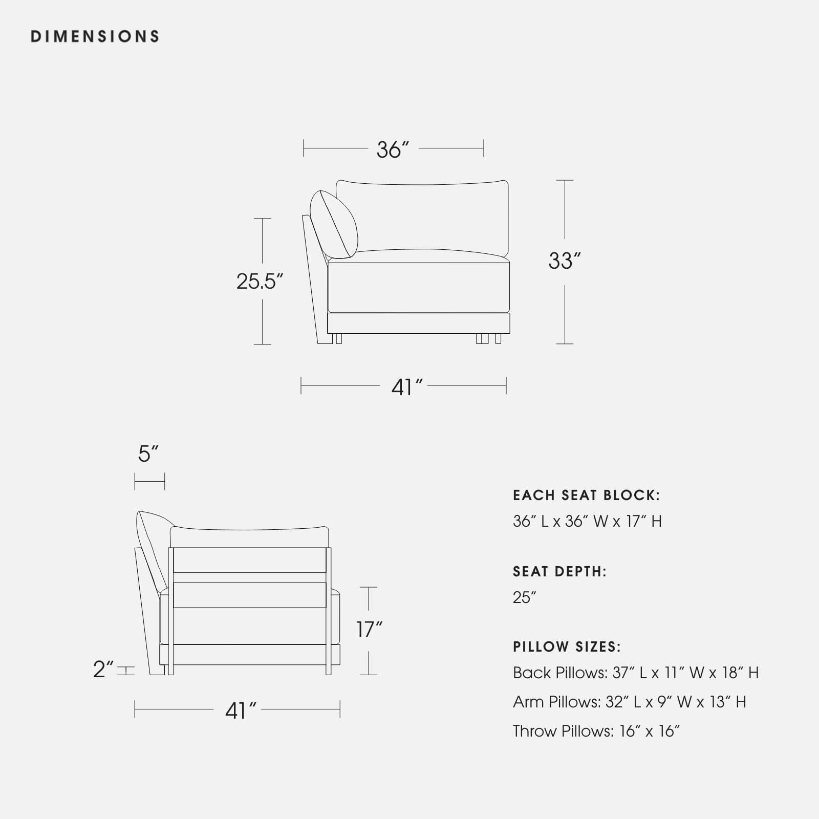 Modular Bondi Latte End Chair in Blush | Classic Blend - Image 6